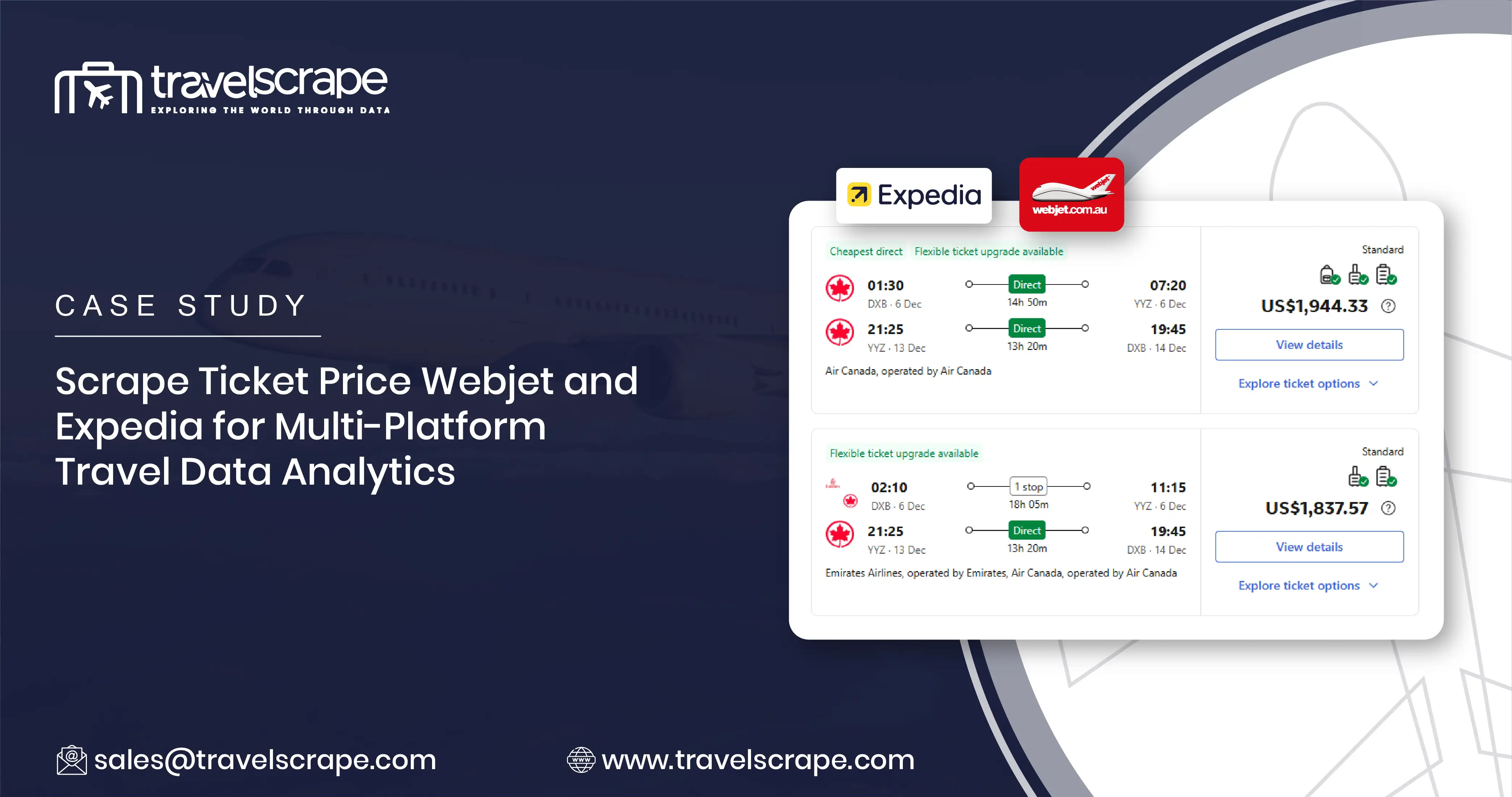 Scrape Ticket Price Webjet and Expedia for Multi-Platform Travel Data Analytics